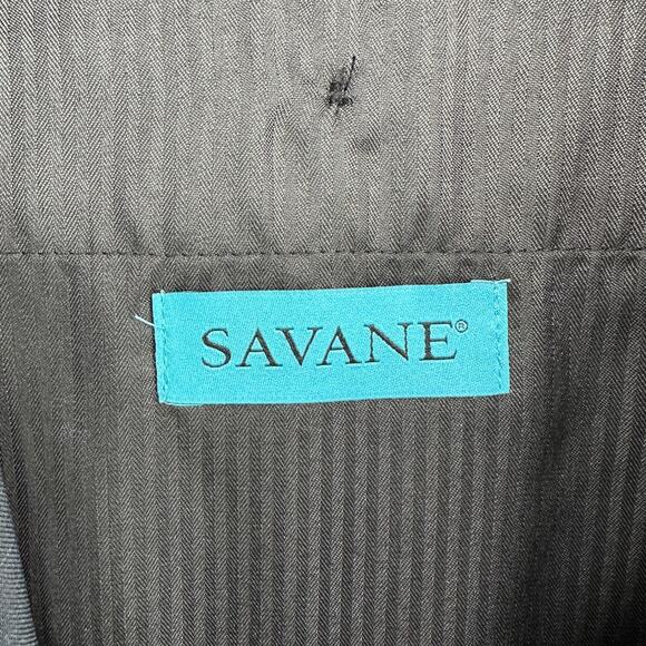 Savane Grey Pleated Front Cuffed Dress Trousers Mens Career Type Size 36 X 29 - Picture 3 of 7